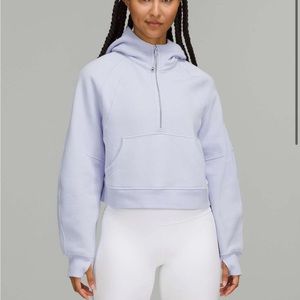 Lululemon scuba 3/4 zip hoodie, worn twice PASTEL BLUE RARE COLOR